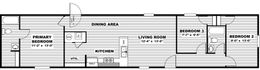 The ELATION Floor Plan. This Manufactured Mobile Home features 3 bedrooms and 2 baths.