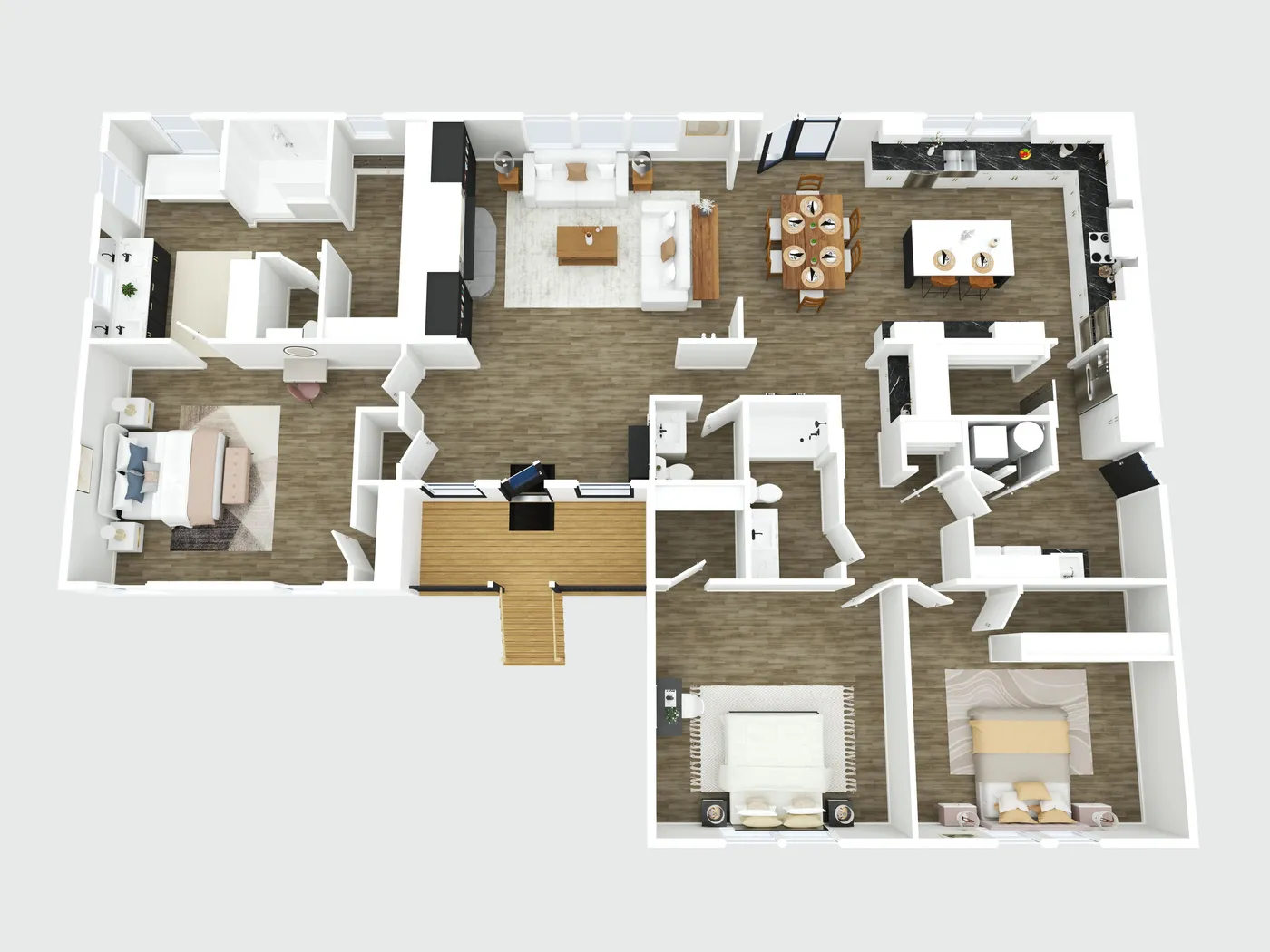 The THE SUMMIT Floor Plan. This Manufactured Mobile Home features 3 bedrooms and 2 baths.