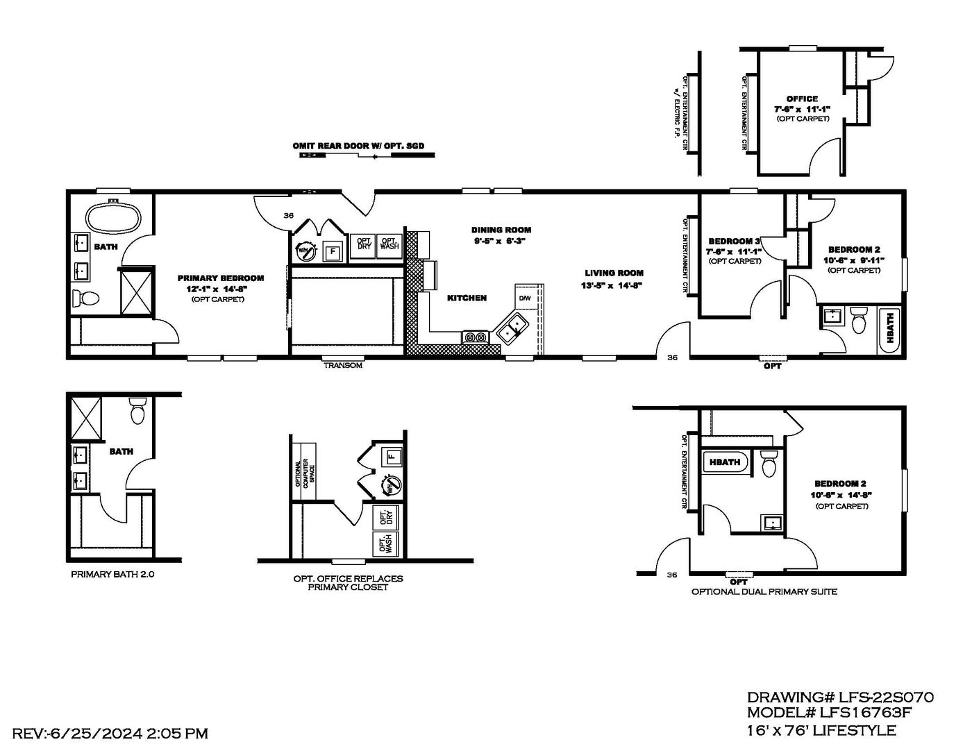 The THE FLEX 3.0 Floor Plan. This Manufactured Mobile Home features 3 bedrooms and 2 baths.