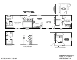The THE FLEX 3.0 Floor Plan. This Manufactured Mobile Home features 3 bedrooms and 2 baths.