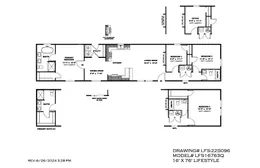 The THE POWERHOUSE Floor Plan. This Manufactured Mobile Home features 3 bedrooms and 2 baths.