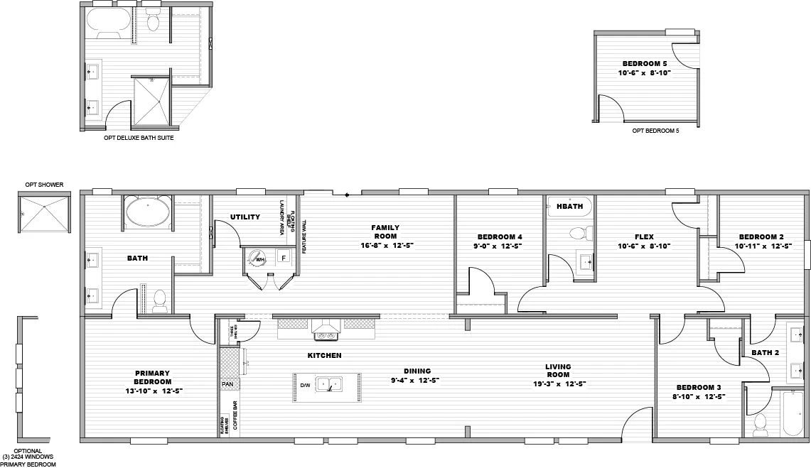 The RAINIER Floor Plan. This Manufactured Mobile Home features 4 bedrooms and 3 baths.