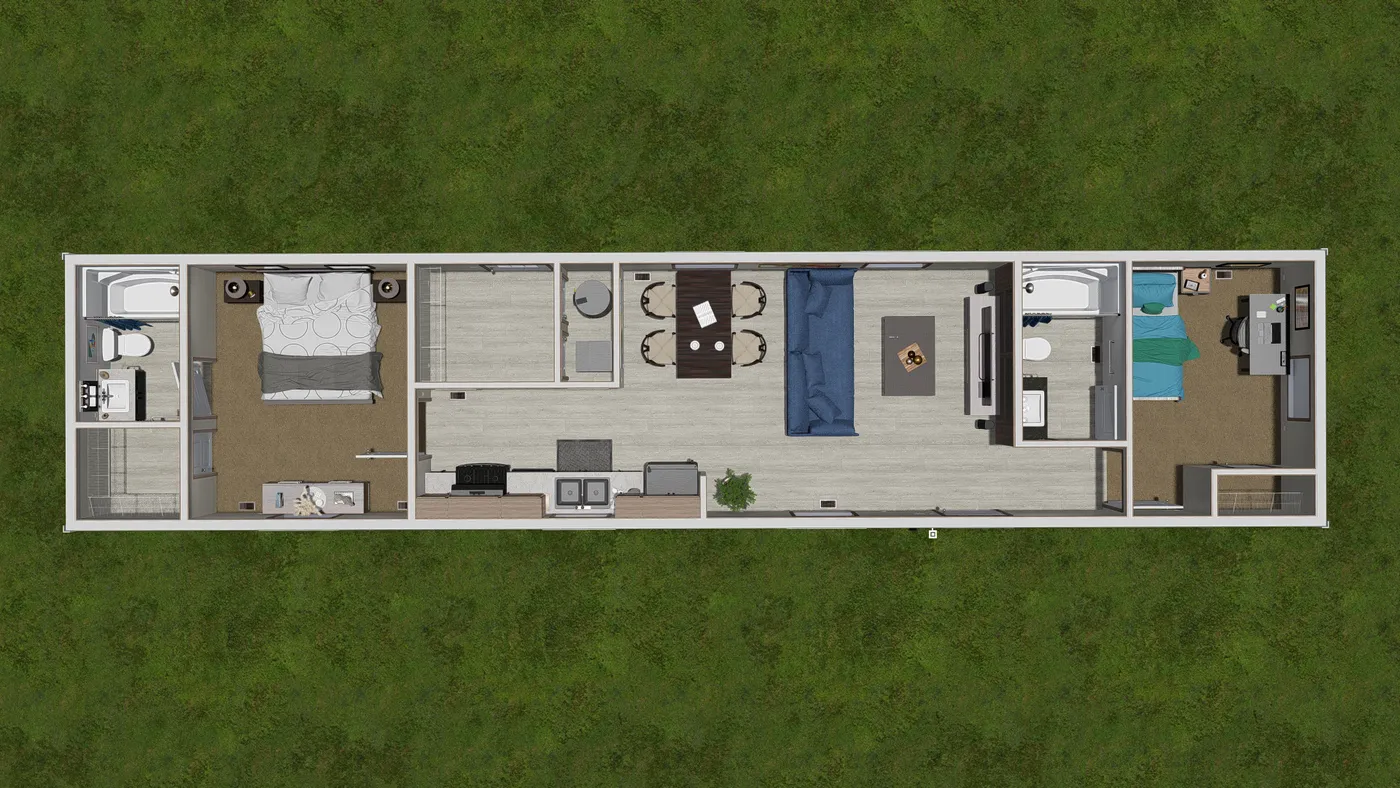 The 6014-4701 THE PULSE Floor Plan. This Manufactured Mobile Home features 2 bedrooms and 2 baths.