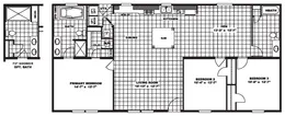 The ULTRA EXCEL 3 BR 28X56 Floor Plan. This Manufactured Mobile Home features 3 bedrooms and 2 baths.