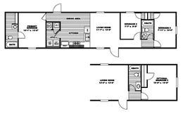 The ULTRA PRO 14X64 Floor Plan. This Manufactured Mobile Home features 3 bedrooms and 2 baths.