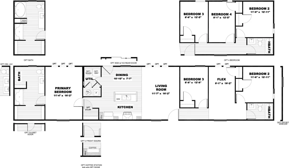 The COLOSSAL Floor Plan. This Manufactured Mobile Home features 3 bedrooms and 2 baths.