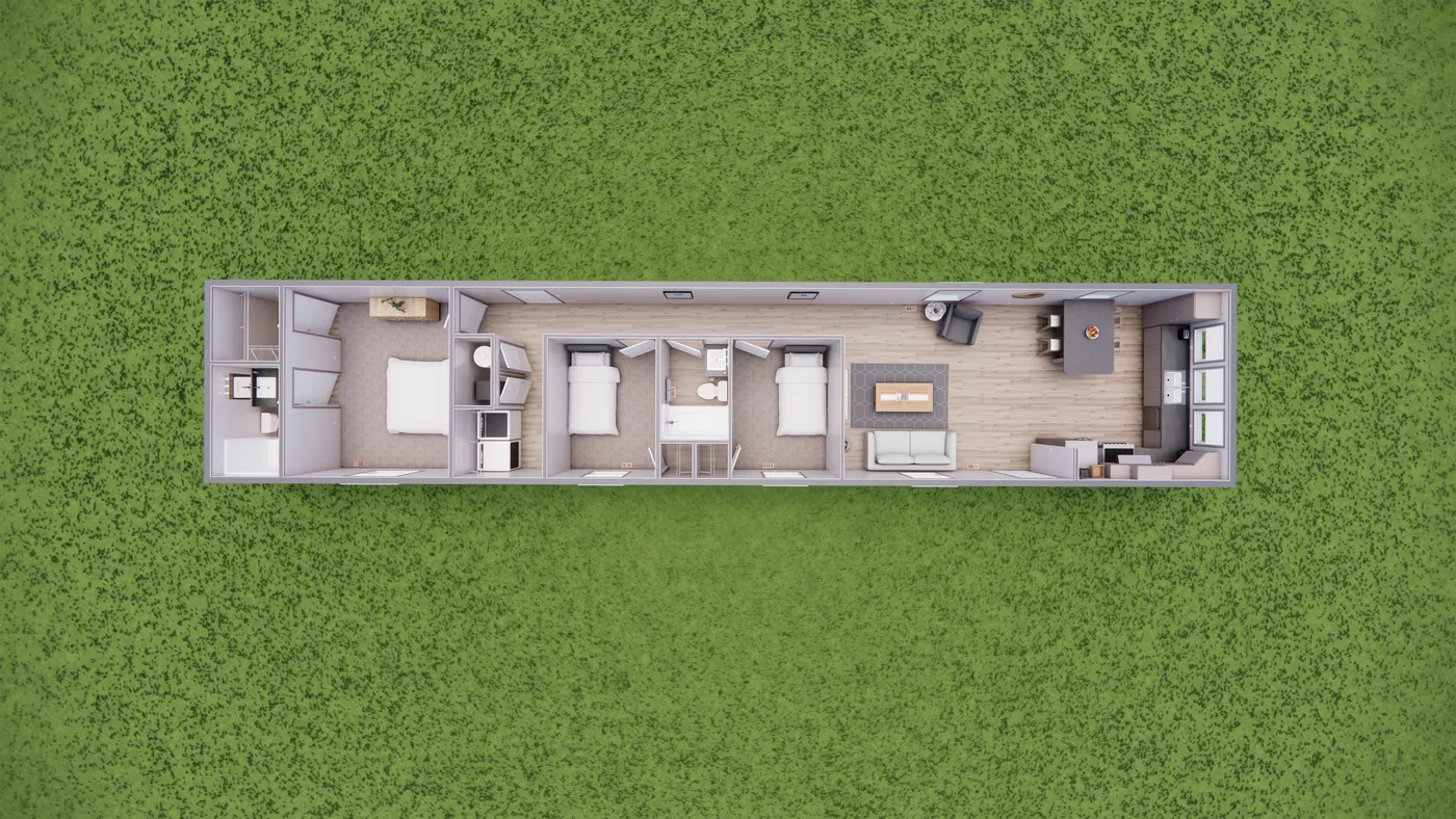 The 7616-4203 ADRENALINE Floor Plan. This Manufactured Mobile Home features 3 bedrooms and 2 baths.