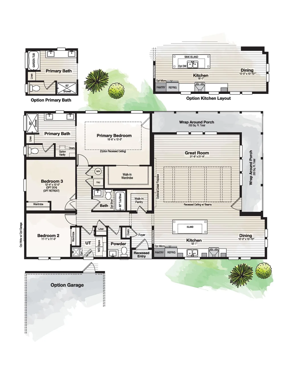 The CORONADO 3760A Floor Plan. This Manufactured Mobile Home features 3 bedrooms and 2.5 baths.