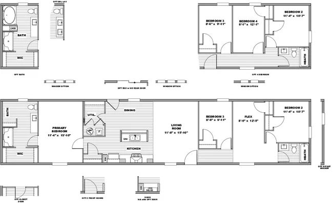 The COLOSSAL Floor Plan. This Manufactured Mobile Home features 3 bedrooms and 2 baths.