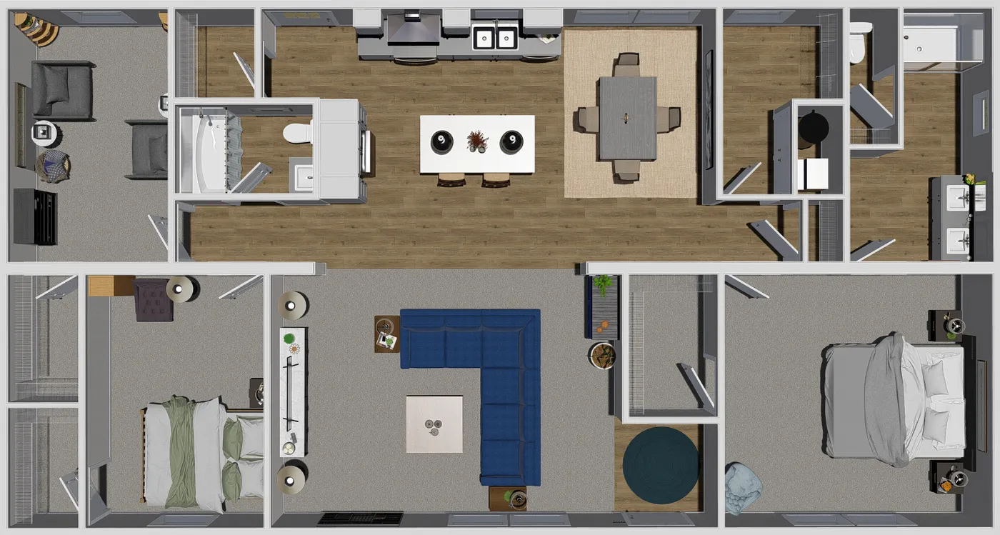 The LIMELIGHT Floor Plan. This Manufactured Mobile Home features 3 bedrooms and 2 baths.
