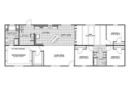 The KENNESAW ELITE Floor Plan. This Manufactured Mobile Home features 4 bedrooms and 2 baths.