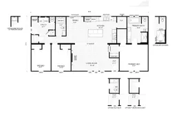 The THE LIL' EASY Floor Plan. This Manufactured Mobile Home features 3 bedrooms and 2 baths.