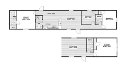 The LEGEND 14X76 Floor Plan. This Manufactured Mobile Home features 3 bedrooms and 2 baths.