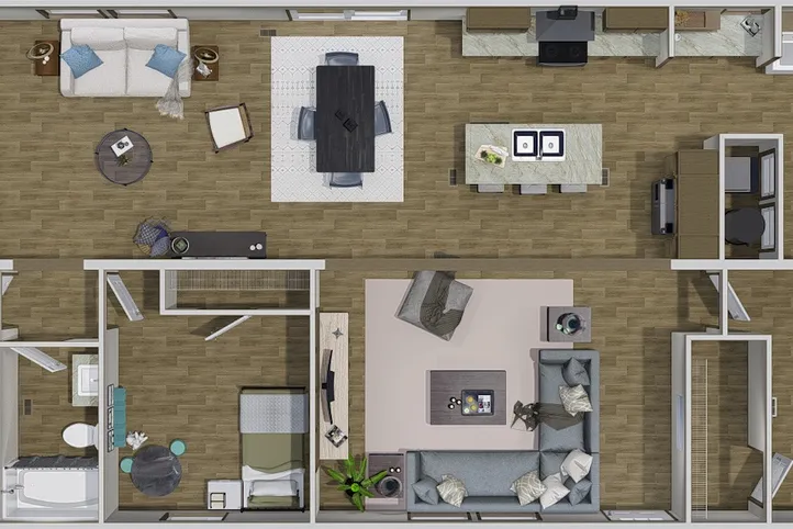 The MOROCCO Floor Plan. This Manufactured Mobile Home features 4 bedrooms and 2 baths.