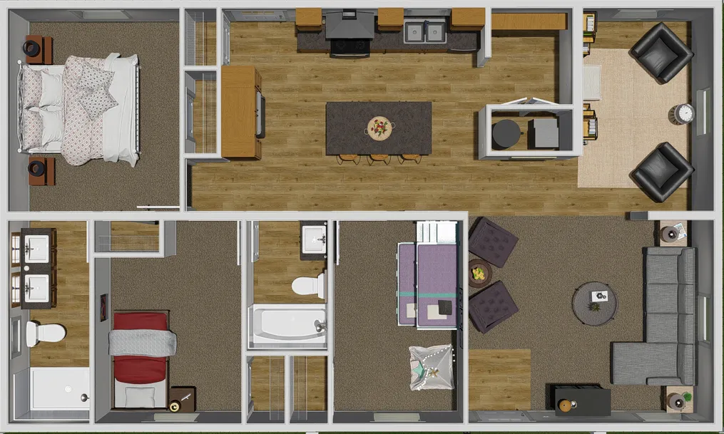 The 2006 "BEAUTIFUL MORNING" 4428 Floor Plan. This Manufactured Mobile Home features 3 bedrooms and 2 baths.