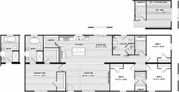 The EVERETT Floor Plan. This Manufactured Mobile Home features 4 bedrooms and 3 baths.