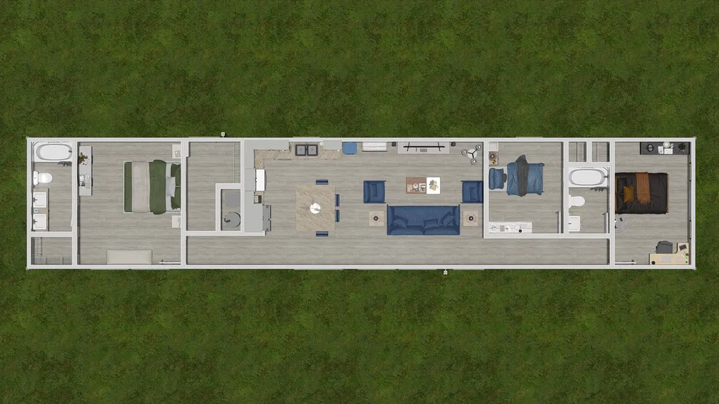 The 930  "HOLDEN" 7616 Floor Plan. This Manufactured Mobile Home features 3 bedrooms and 2 baths.