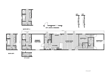 The ANNIVERSARY CHOICE Floor Plan. This home features 3 bedrooms and 2 baths.