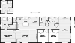 The FARM 3 FLEX Floor Plan. This Manufactured Mobile Home features 3 bedrooms and 2 baths.