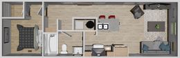 The IMAGINE Floor Plan. This Manufactured Mobile Home features 1 bedroom and 1 bath.