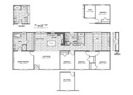 The TRADITION 2868B Floor Plan. This Manufactured Mobile Home features 4 bedrooms and 2 baths.