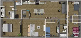 The BOONE   28X56 Floor Plan. This Manufactured Mobile Home features 4 bedrooms and 2 baths.