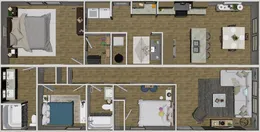 The COOK Floor Plan. This Manufactured Mobile Home features 3 bedrooms and 2 baths.