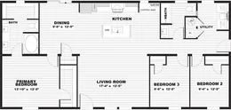 The EXPLORER Floor Plan. This Manufactured Mobile Home features 3 bedrooms and 2 baths.