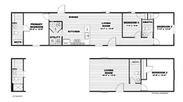 The LEGEND 14X66 Floor Plan. This Manufactured Mobile Home features 3 bedrooms and 2 baths.