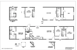 The BLAZER 76 P Floor Plan. This Manufactured Mobile Home features 3 bedrooms and 2 baths.