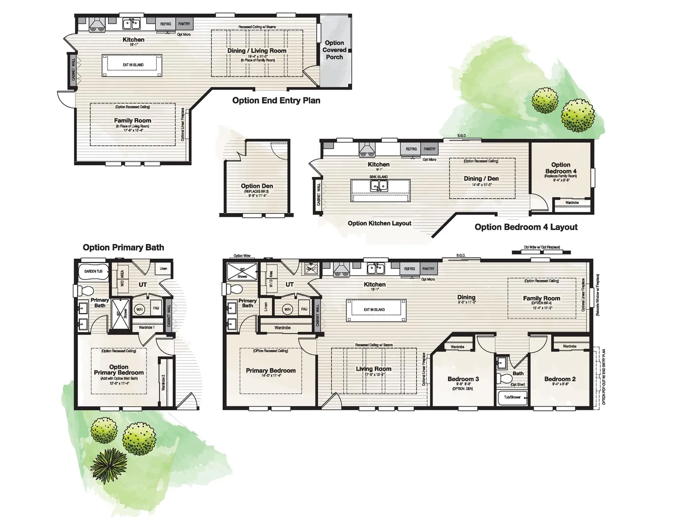 The CORONADO 2458C Floor Plan. This Manufactured Mobile Home features 3 bedrooms and 2 baths.