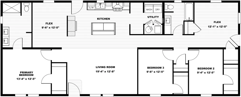 The ROCKET MAN Floor Plan. This Manufactured Mobile Home features 3 bedrooms and 2 baths.