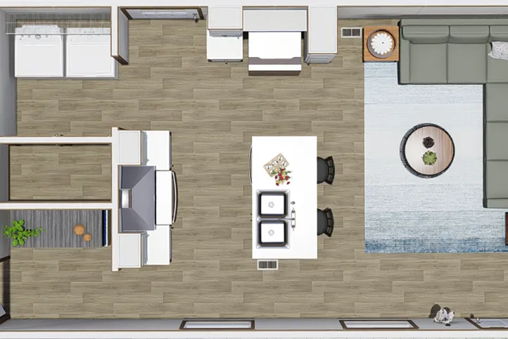 The SPIRIT Floor Plan. This Manufactured Mobile Home features 2 bedrooms and 2 baths.