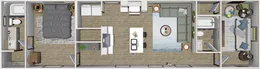 The SPIRIT Floor Plan. This Manufactured Mobile Home features 2 bedrooms and 2 baths.