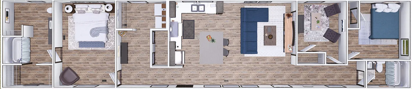 The FESTIVAL Floor Plan. This Manufactured Mobile Home features 3 bedrooms and 2 baths.