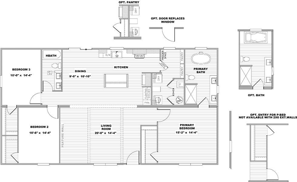 Standard floor plan with options