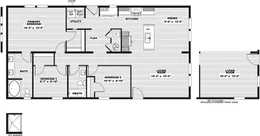 The COOK Floor Plan. This Manufactured Mobile Home features 3 bedrooms and 2 baths.