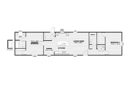 The SELECT 16722A Floor Plan. This Manufactured Mobile Home features 2 bedrooms and 2 baths.