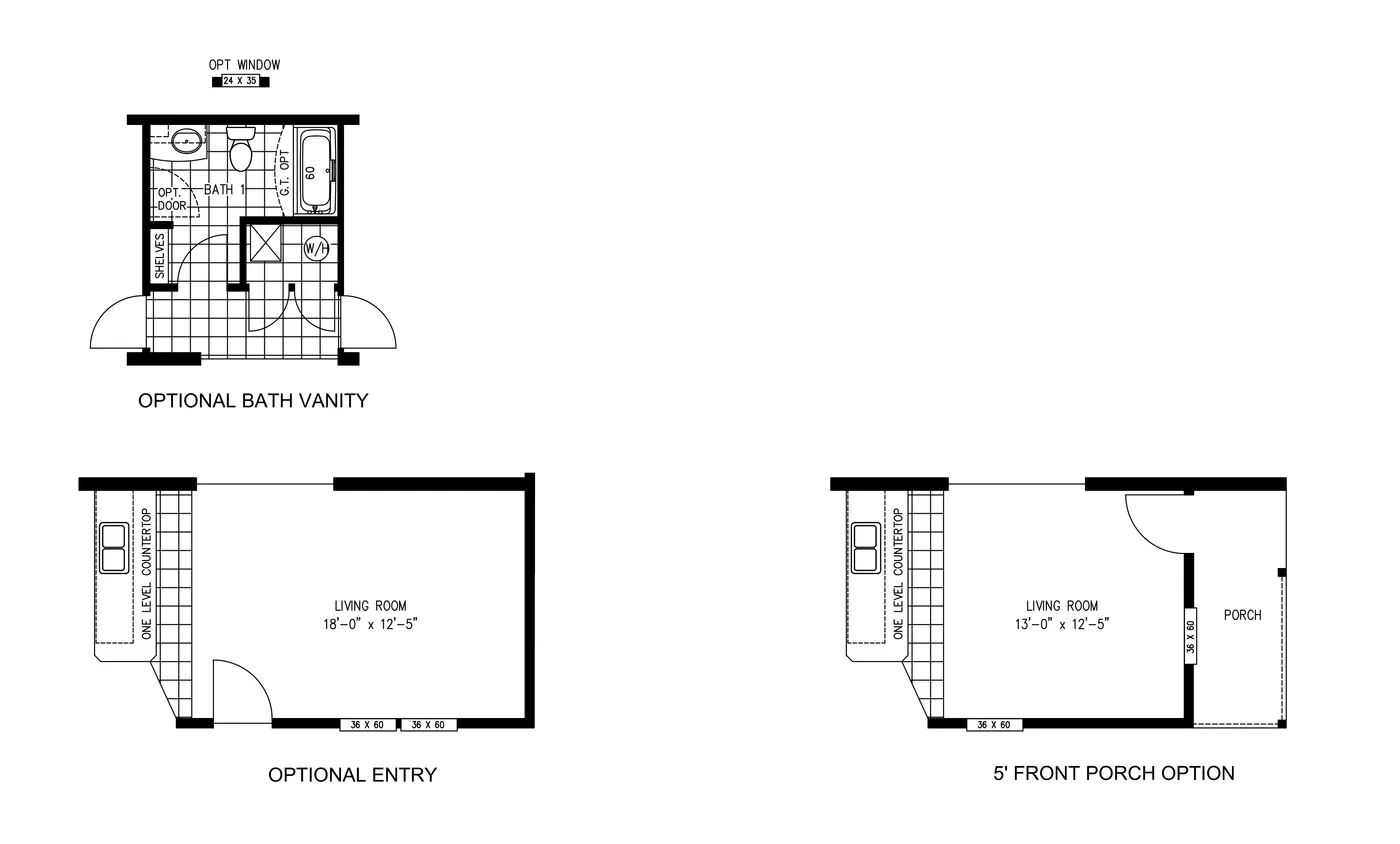 The JADE Floor Plan. This Manufactured Mobile Home features 2 bedrooms and 1 bath.