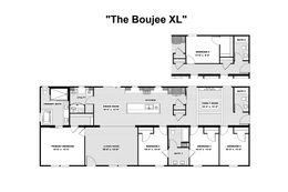 The BOUJEE XL 2 Floor Plan. This Manufactured Mobile Home features 4 bedrooms and 3 baths.