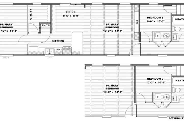 The ANNIVERSARY 16763A Floor Plan. This Manufactured Mobile Home features 3 bedrooms and 2 baths.