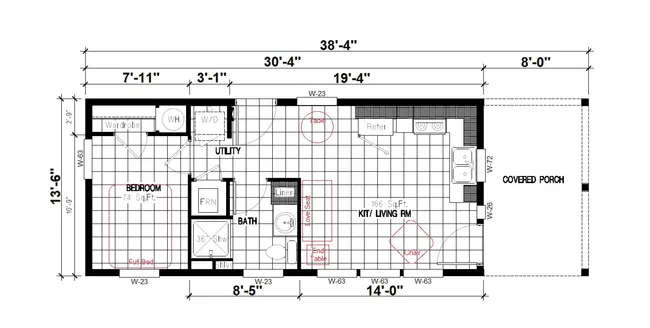 The CASITA                   DREAM Floor Plan. This Manufactured Mobile Home features 1 bedroom and 1 bath.