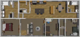 The LET IT BE Floor Plan. This Modular Home features 3 bedrooms and 2 baths.