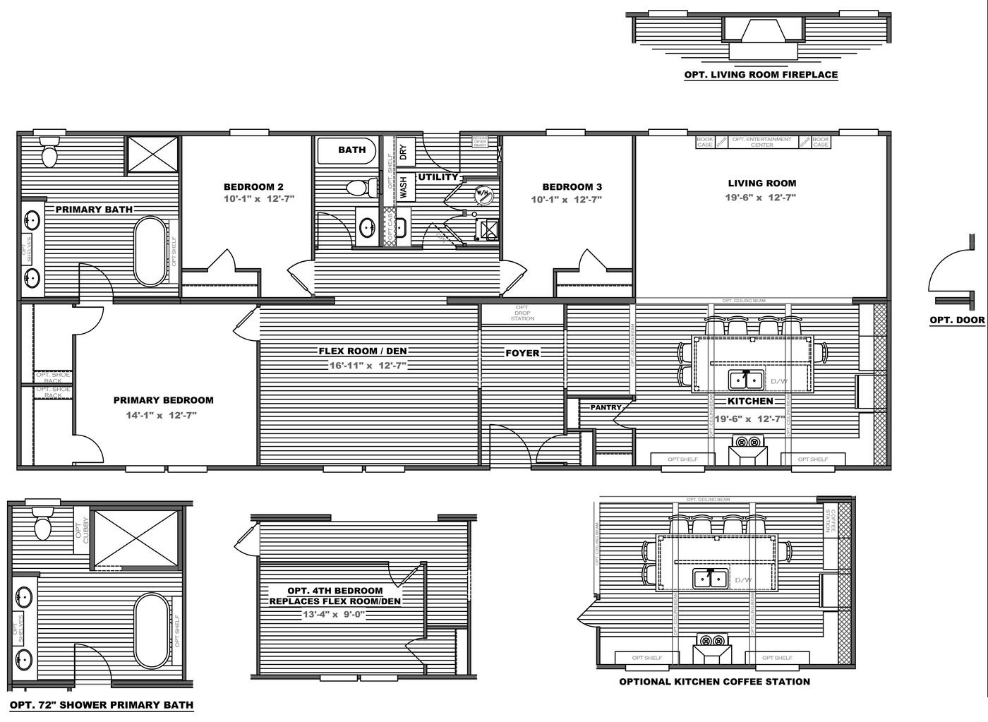 The THE FUSION 68 Floor Plan. This Manufactured Mobile Home features 3 bedrooms and 2 baths.