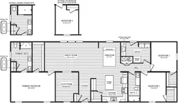 The 5420 "TILLERY" 7228 Floor Plan. This Manufactured Mobile Home features 3 bedrooms and 2 baths.