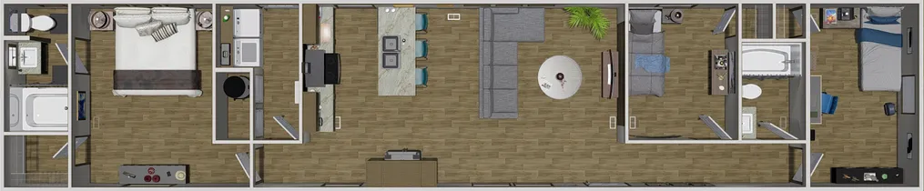 The MAGELLAN 16X72 Floor Plan. This Manufactured Mobile Home features 3 bedrooms and 2 baths.