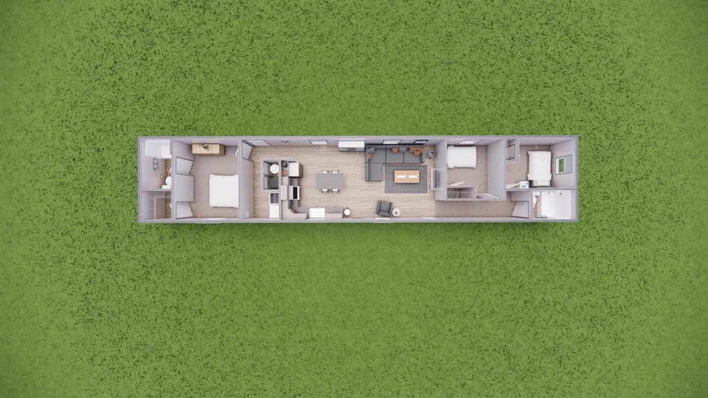 The 7616-4200 ADRENALINE Floor Plan. This Manufactured Mobile Home features 3 bedrooms and 2 baths.