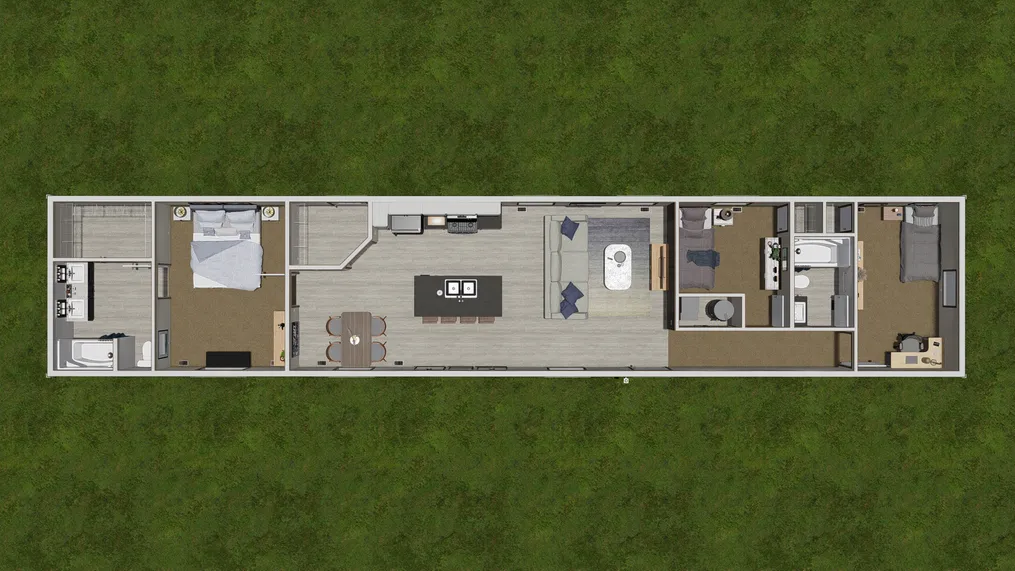 The 7616-4700 THE PULSE Floor Plan. This Manufactured Mobile Home features 3 bedrooms and 2 baths.