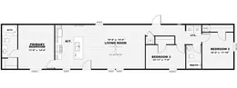 The BREEZE 16763A Floor Plan. This Manufactured Mobile Home features 3 bedrooms and 2 baths.