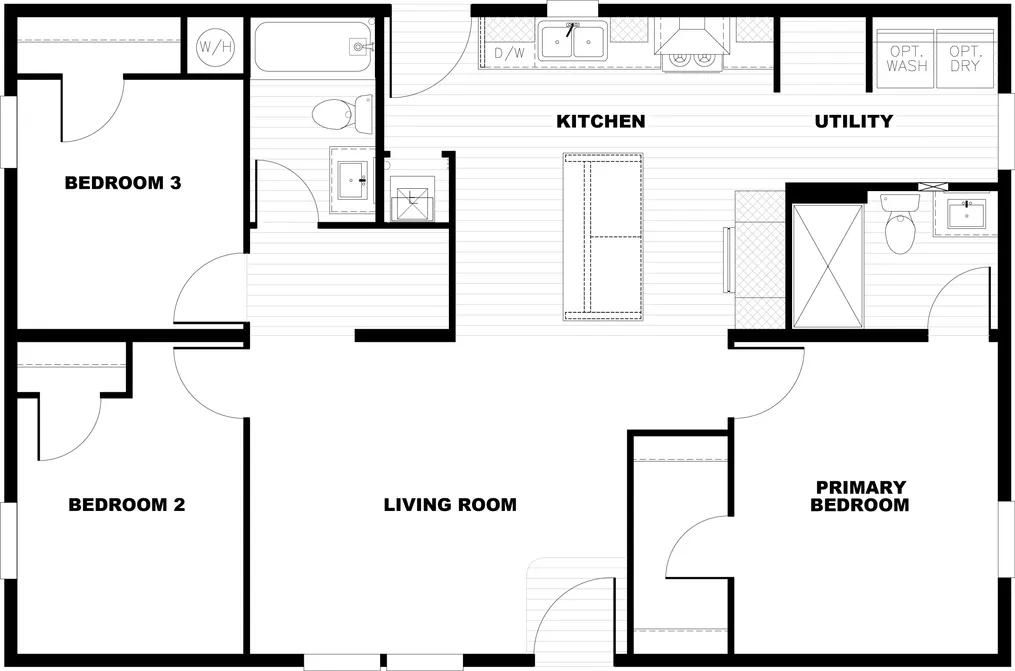 The CMH TEM2840-3A SWEET DREAMS Floor Plan. This Manufactured Mobile Home features 3 bedrooms and 2 baths.